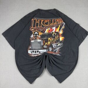 Hellfire Canadian T Shirt XL‎ Transport Truck Freightliner Fire Grunge Skater